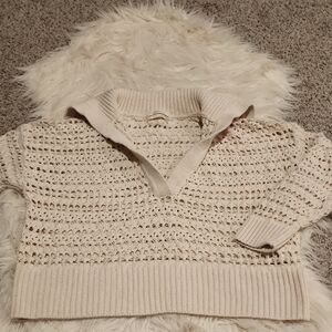 Anthropologie Crochet Knit Sweater
